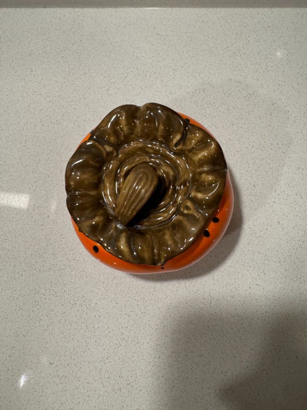 VINTAGE Persimmon Lid Pot Accessory Holder Japanese Tableware, Arita Pottery - Picture 10 of 10